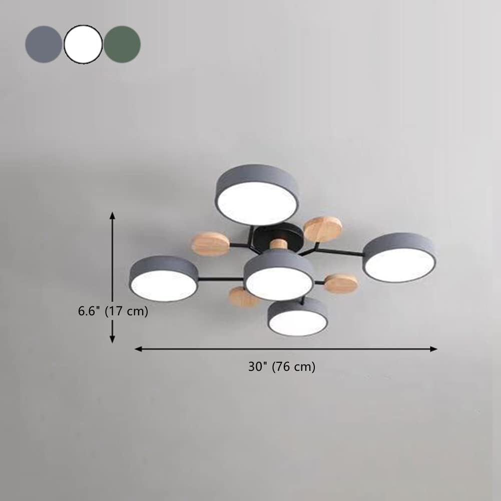 Amazon.com: LTTKLMP Nordic Modern Wood Sputnik LED Semi Flush